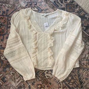 AE lace insert blouse